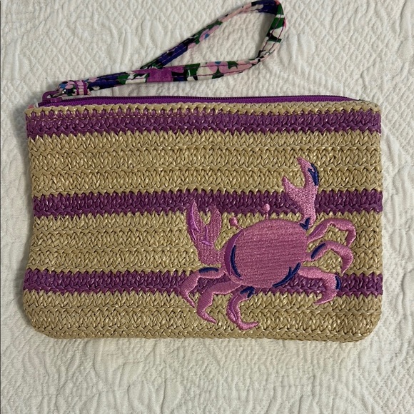 Vera Bradley Handbags - Vera Bradley Purple and Tan Woven Wristlet